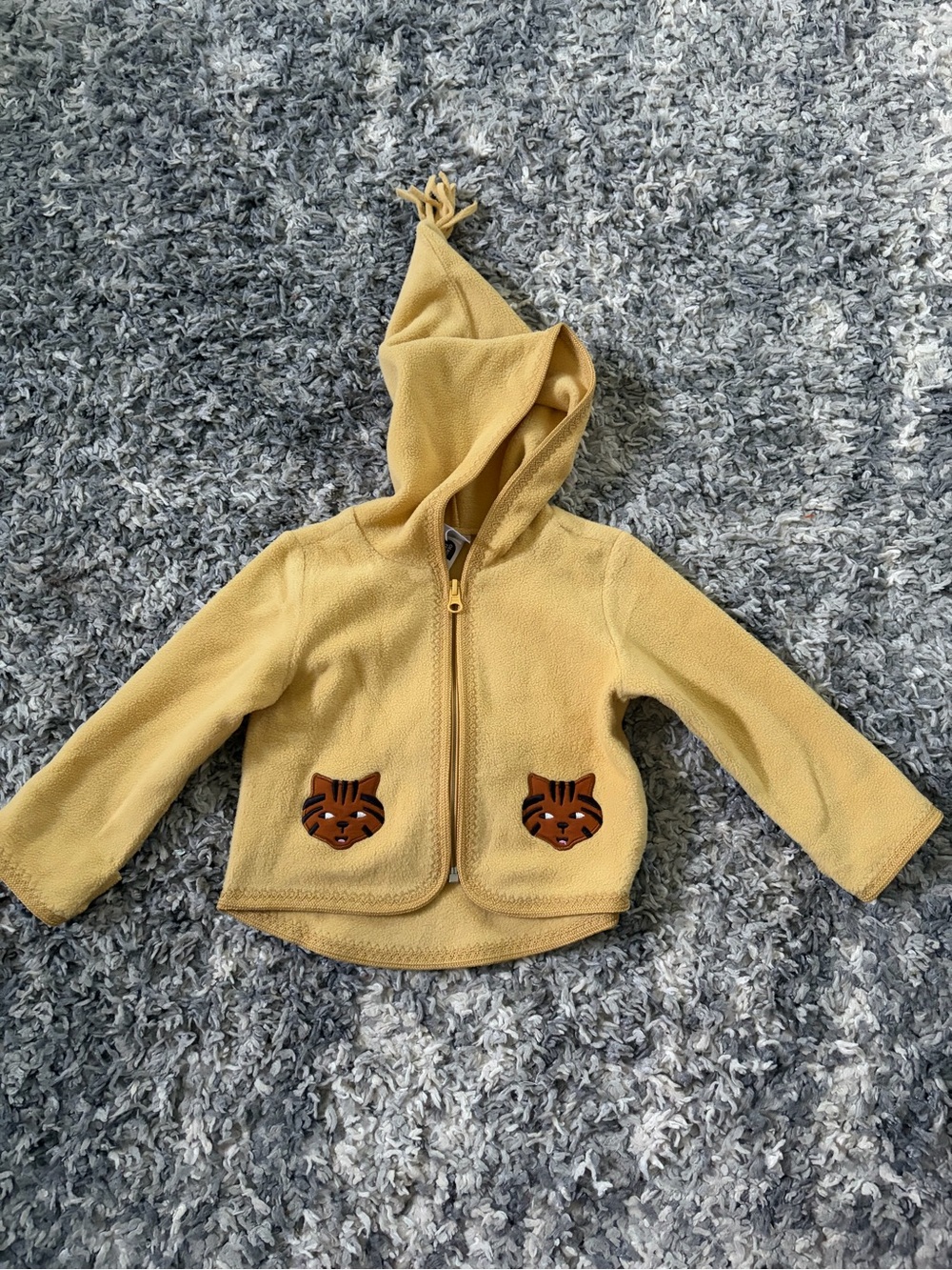 Hannah Andersson Baby Yellow Unisex Zip Fleece Hoodie Sz 18-24 months